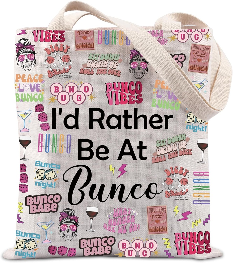 TIIMG Bunco Game Night Dice Game Lover Tote Bag