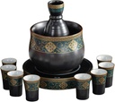 Sake Set 11-Piece including Electric thermostat, Warming Pot, Sake Pot, Sake Cups