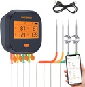 INKBIRD WiFi Meat Thermometer IBBQ-4T, Wireless WiFi BBQ Thermometer for Smoker, Oven | APP Calibration Temp Graph | Mobile Notification Timer Alarm | Rechargeable Digital Grill Thermometer, 4 Probes