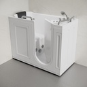 Swiss Madison Auvergne 53" x 27" ADA Right Drain Walk-in Soaking Bathtub with Massage Jets in Glossy White, Faucet Set, Drain, Grab Bars, Pillow Included