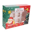 Cupcake Box Slots for Christmas Treats Festive Bakery Packaging for Cookies and Desserts Sturdy Construction Holiday Design