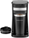 Single Serve Coffee Maker, Hot Brewer, Stainless Steel Travel Cup, Black