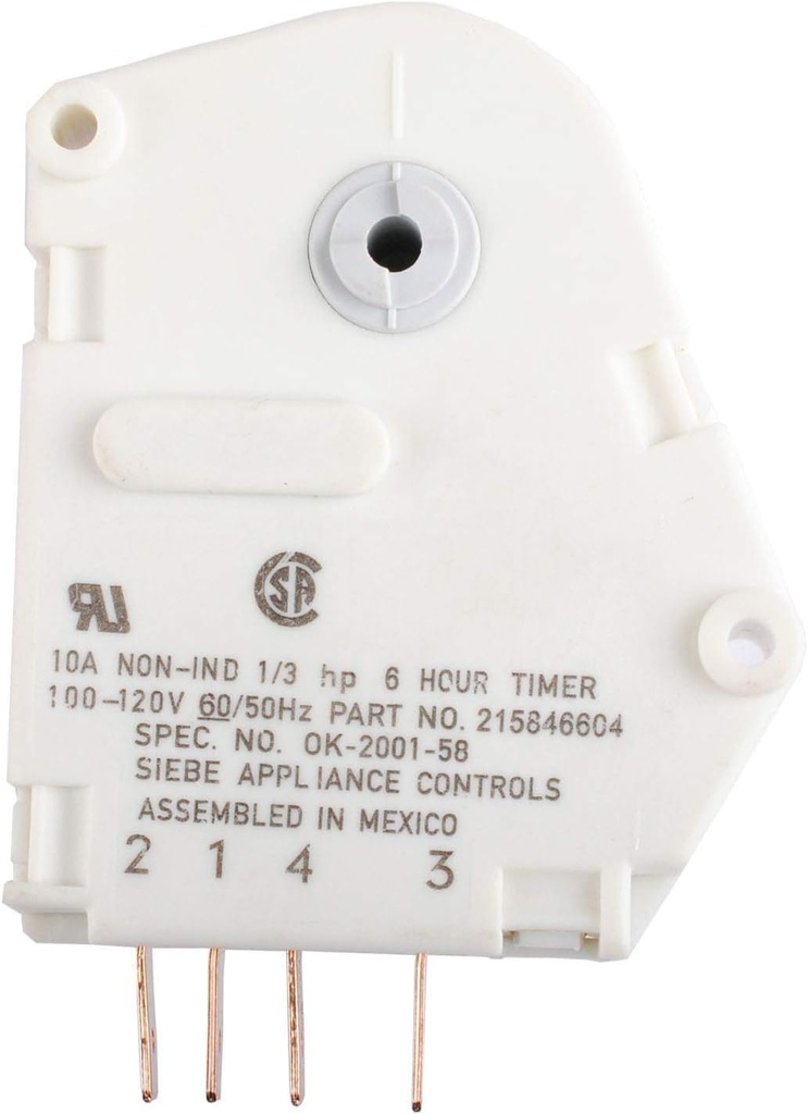 AP2592907 Refrigerators Defrost Timer for Frigidaire,120V 6 Hour 21 Minutes 215846604 Timer Fits Fridge and Freezers by Ketofa