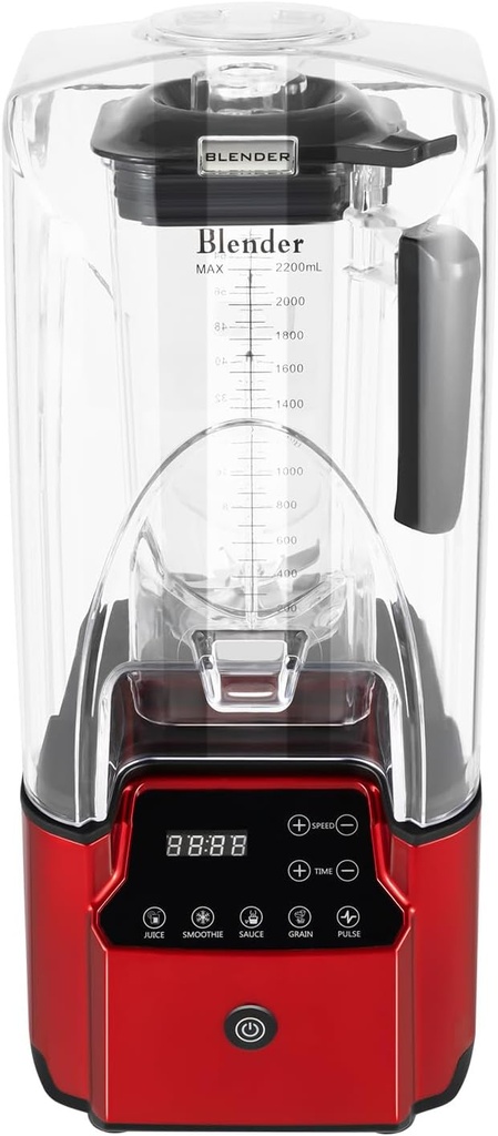 Professional Grade Blender, Soundproof&Quiet Commercial Blenders, Removable Shield, 2200W Watte, 74.4oz Capacity, Perfect for Kitchen, Fruits, Shakes, Smoothies, and Frozen Drinks