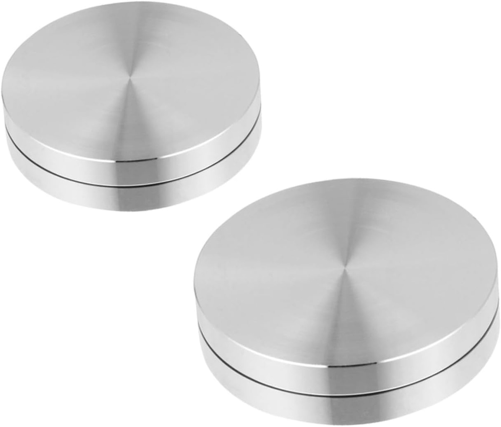 2pcs Turntable Base Rotating Revolving Cake Carrier Cake Stand Frosting Table Trays for Eating Glass Table Turntable Bearing to Rotate Bottom Plate Aluminum Alloy Double Layer