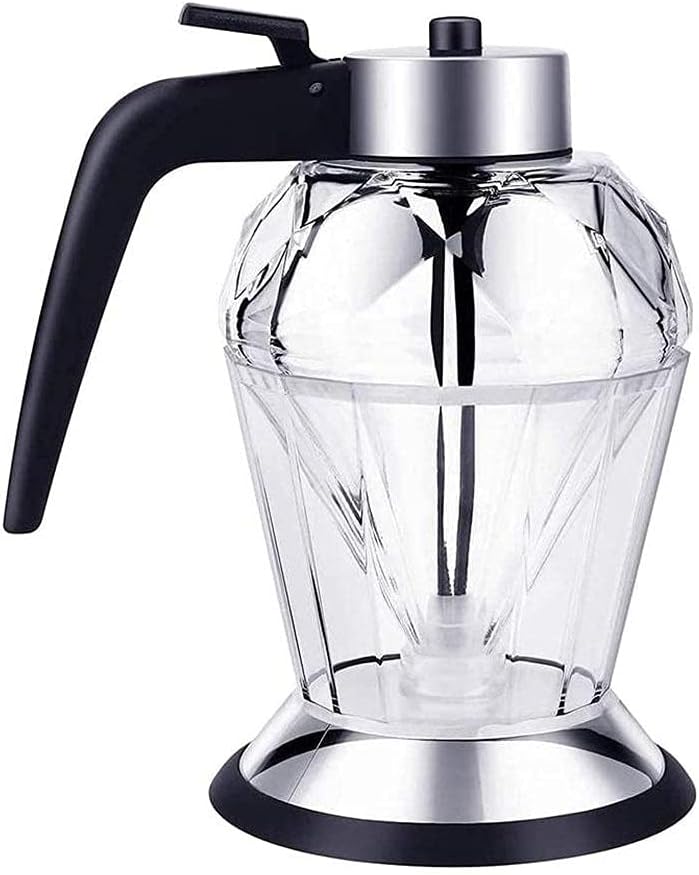 BEIJIALY Diamond-Shaped Glass Honey Dispenser, 200ml, No Drip, Easy to Clean, BPA Free, Food Grade, Dishwasher Safe