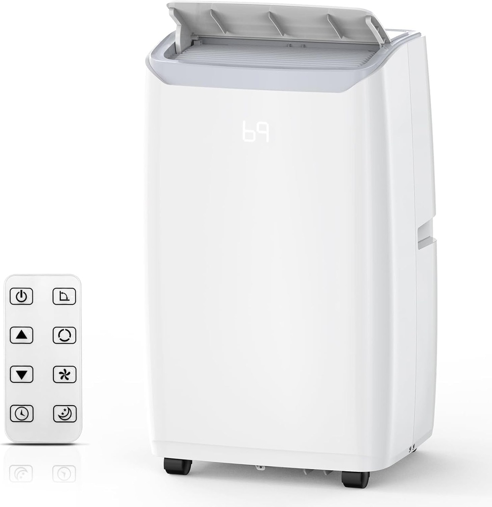 14,000 BTU Portable Air Conditioner for Room up to 700 Sq.Ft – 3-in-1 AC, Fan & Dehumidifier with Remote Control, Sleep Mode & Ultra-Quiet Operation for Home, Office, Bedroom