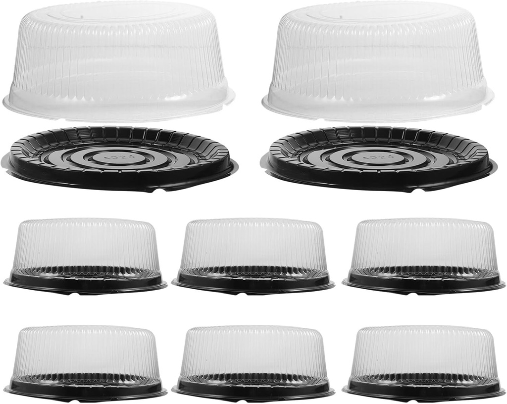 10pcs Round Cake Boxes with Lids Reusable Plastic Containers for Cakes Sweets Cookies