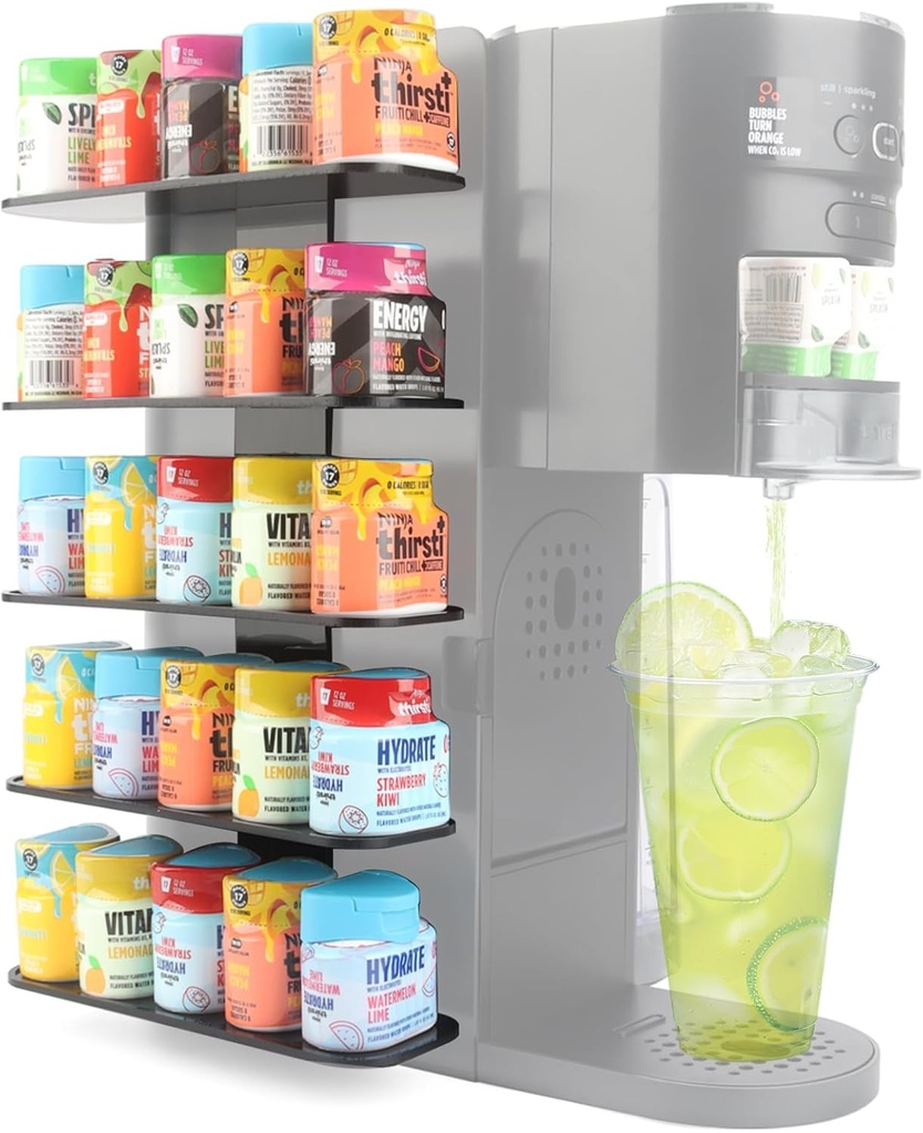 Soda Machine Pod Holder for Ninja Thirsti Drink System, 25-Flavor Storage Holder for Ninja Thirsty Drink System Pod Organizer for Ninja Thirsty Flavor Pods, Flavored Water Drops Upgrade
