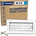 10" x 4" Duct Hole Aluminum Single Deflection Adjustable Air Supply Register, Decorative HVAC Vent Cover, Ceiling & Wall AC Deflector, Heating & Cooling Supply with Multi-Shutter Damper – ACLAMINAIRE