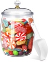 Nuogo 0.5 Gallon/64 oz Candy Jar With Lid and Spoon Clear Cookie Container Candy Jar Large Airtight Apothecary Storage Organization for Wedding Home Kitchen Bar