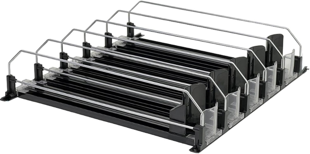 Soda Can Dispenser For Refrigerator - Fridge Can Dispenser Soda Organizer | FAutomatic 5-Row Fridge Can Dispenser | Adjustable Soda Holder | Soda Beer Can Organizer for Fridge Pantry