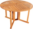 Sunnydaze Malaysian Hardwood Folding Gateleg Patio Dining Table with Teak Oil Finish - 4-Person Space-Saving Round Outdoor Table - 47.25” D x 29" H