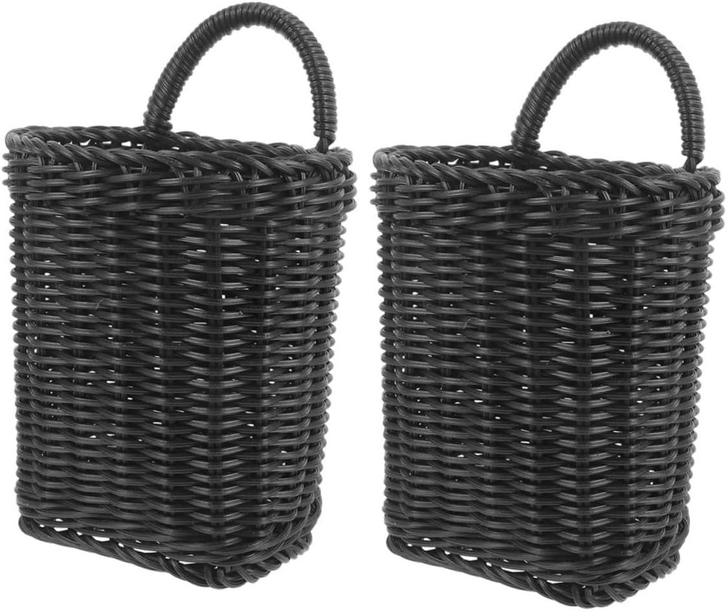 Ciieeo 2pcs Stable Rattan Woven Wall Baskets Laundry Basket Storage Organizer Wall Storage for Bathroom Woven Hanging Kitchen Sundries