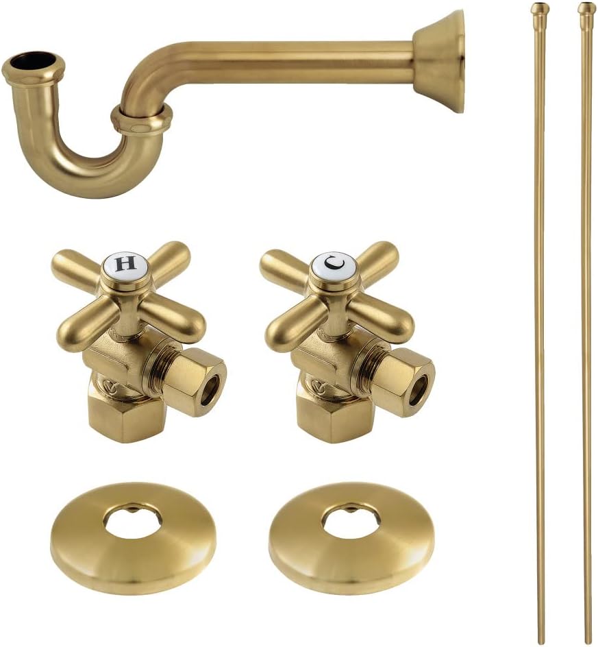 Kingston Brass KPK107P Trimscape Plumbing Supply Kit Combo, Brushed Brass