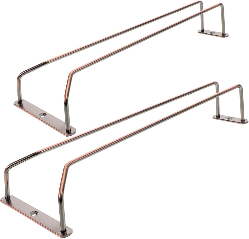 KICHOUSE 2Pcs Antique Iron Wine Glass Rack Upside Down Goblet Holder for Kitchen Bar Sturdy Elegant Wine Cup Storage for Home Parties and Events
