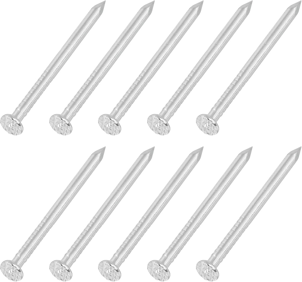 uxcell 20Pcs Small Hardware Nails, 3D x 1-1/4" 304 Stainless Steel Round Head Nail Common Finishing Nail for Household Woodworking Picture Hanging DIY Projects, Silver
