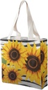 Canvas Tote Bag for Women Reusable Grocery Bag Stylish Sunflowers Shopping Bags Casual Shoulder Bag Handbag