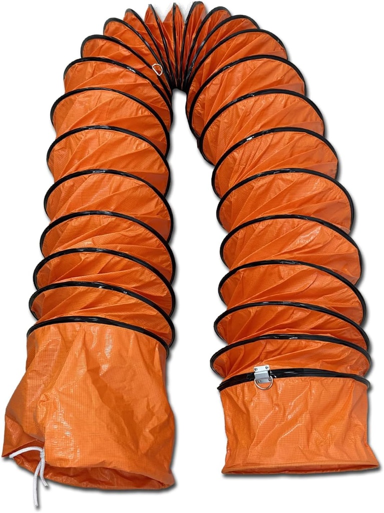 16FT PVC Flexible Duct Hose 10 Inch Duct Hosing with Adjustable Rope for Utility Blower Exhaust Fan Ducting Hose Folding exhaust duct Easy Storage【10 In*16Ft】