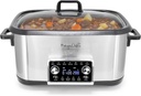 MegaChef Deluxe 8 Quart 12-in-1 Programmable Multi Cooker with Sous Vide and Multi-Functions, Digital Display, Adjustable Temperature & Time, Removable Pot, Tempered Glass Lid