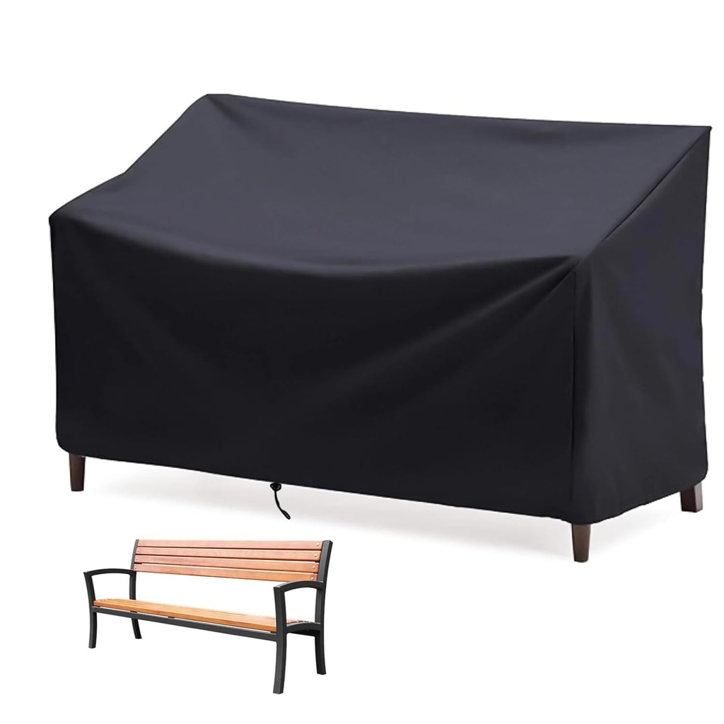 NICENEEDED Oxford Fabric Outdoor Bench Cover, Waterproof Lounge Deep Chair Covers Patio Loveseat Protective Cover, Large Outdoor Sofa Cover for Patio Furniture(52.7"L x 26"W x 35"H)