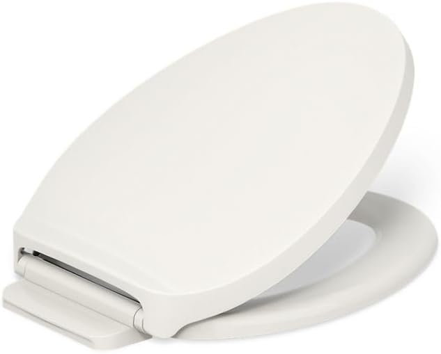 Kohler K-28004-96 Drift ReadyLatch Quiet Close Elongated Toilet Seat, Biscuit