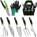Garden Tools 8-Piece Gardening Hand Tools Set with Organizer Handbag Rust-Proof Aluminum Alloy Material Gardening Supplies Set Ideal Gardening Gift