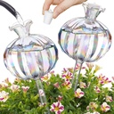 NiHome Large Plant Watering Globes 2-Pack, Iridescent Glass Cactus Self Watering Globe, Glass Waterer for Potted Plants - 4.7OZ/140 ML Capacity Automatic Irrigation System, Adorable Gardening Gift