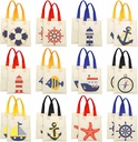 Kacctyen 24 Pcs Nautical Gift Bags Nautical Theme Party Favors Non Woven Fabric Anchor Reusable Shopping Beach Favor Tote Bags for Birthday Party Supplies, 8.5 x 8 Inch