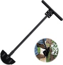 Lawn Edger Tool, Half Moon Edger and Sharp Round Saw Tooth Blade, Wide Footstep, Manual Edger Landscaping Tools for Sidewalk, Border, Garden, Grass, Heavy Duty full Metal Edging Tool 37” Long Handled