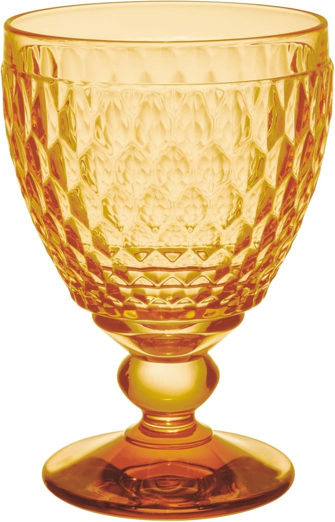 Villeroy & Boch Boston Saffron Red Wine Goblet, Set of 4, 10 ozs, Crystal Glass, Made in Germany