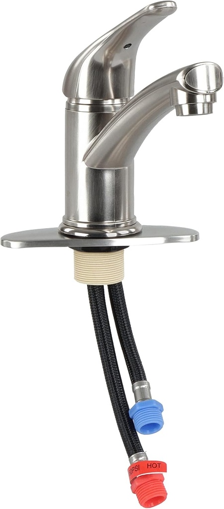 Empire Faucets 9in Brushed Nickel Single Lever Bathroom Faucet One Hole Installation Roman Tub Non-Metallic Spout for RV