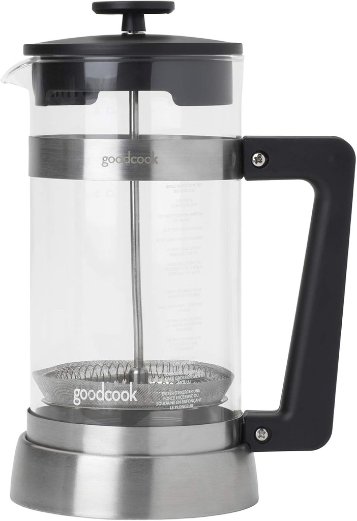 Goodcook Koffe 8-Cup Glass Coffee Press with Stainless Steel Frame