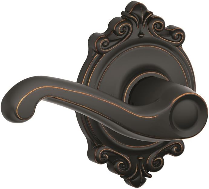 SCHLAGE F10 FLA 716 BRK Brookshire Collection Flair Passage Lever, Aged Bronze