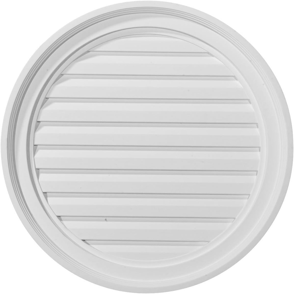 Ekena Millwork 22"W x 22"H x 1 1/4"P, Round Gable Vent Louver, Functional