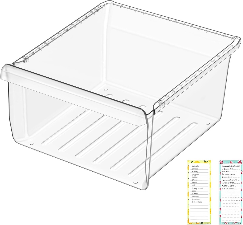 UPGRADED DA97-08693B Refrigerator Crisper Drawer Compatible with Samsung Refrigerator Drawer Parts RS25J500DSR RS25J500DSG RS261MDRS RS25H5000SR DA97-08693B Samsung Fridge Drawer Replacement Upper Bin