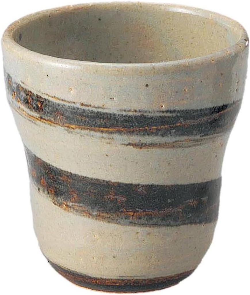 三陶(Santo) Sanpoto Banko Ware 13077 Japanese Sake, Shochu Glass, Highball Cup, Rust Vortex Crest, Brown, 11.8 fl oz (350 ml)