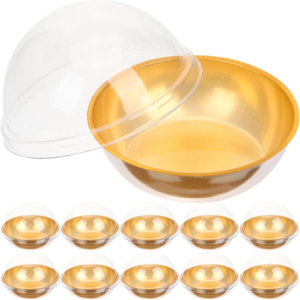 PRETYZOOM 50pcs Mini Round Cake Boxes Clear Transparent Muffin Holders Dome Containers for Mini Desserts for Parties Weddings and Home Use