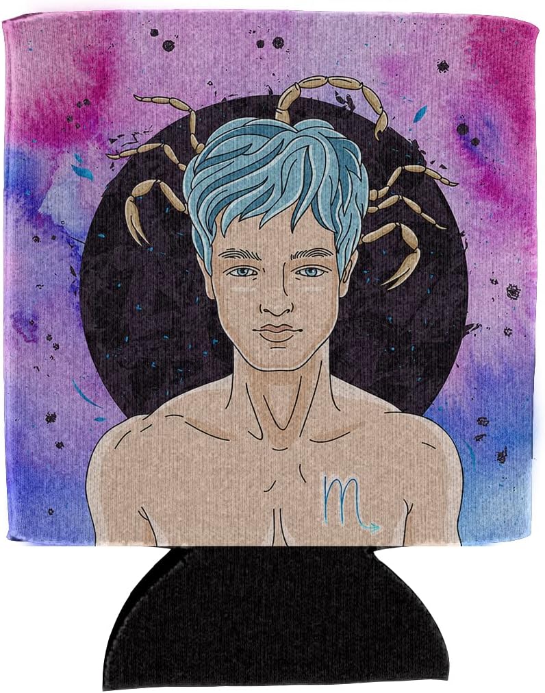 Caroline's Treasures BB7324CC Scorpio Zodiac Sign Can or Bottle Hugger Cooler Washable Drink Sleeve Collapsible Beverage Insulated Holder, Can Hugger, Multicolor