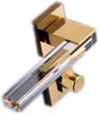 Door Knob Lever Golden Crystal Split Door Lock Door Levers, Door Handle with Key for Bedroom Bathroom Study Office Cloakroom Door Lock with Handle (Color : Gold 35-50mm)