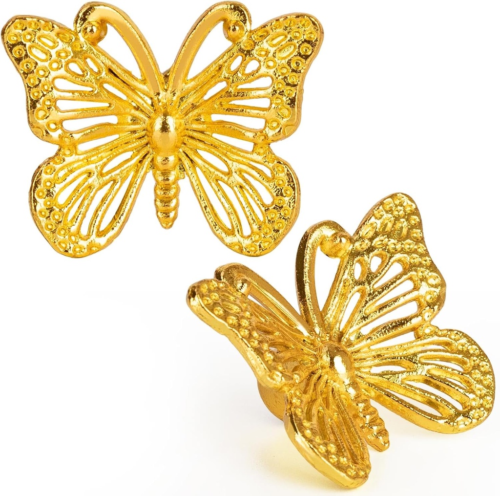 10 Pcs Mini Gold Butterfly Cabinet Knobs,Zinc Alloy Butterfly Shape Drawer Knobs,Cabinet Hardware,for Small Drawer Box