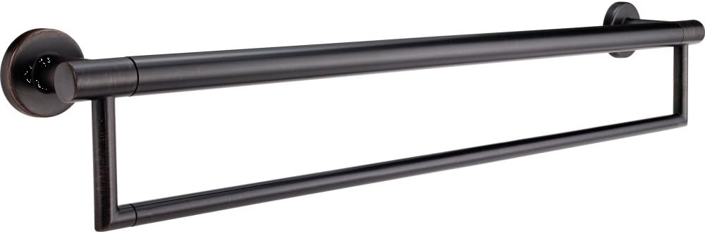 Delta Contemporary (1-Pack) 24" Towel Rack w/ Assist Bar ADA Compliant Venetian Bronze 300 lb Capacity Grab Bar for Seniors Bathroom Safety Handle for Balance Assist, Grip Bar 41519-RB