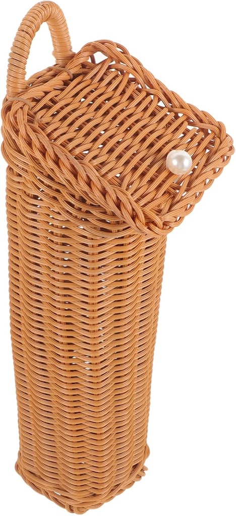 Veemoon Woven Rattan Hanging Basket Wall Hanging Cutlery Baskets Kitchen Storage Holder for Utensils and Sundries