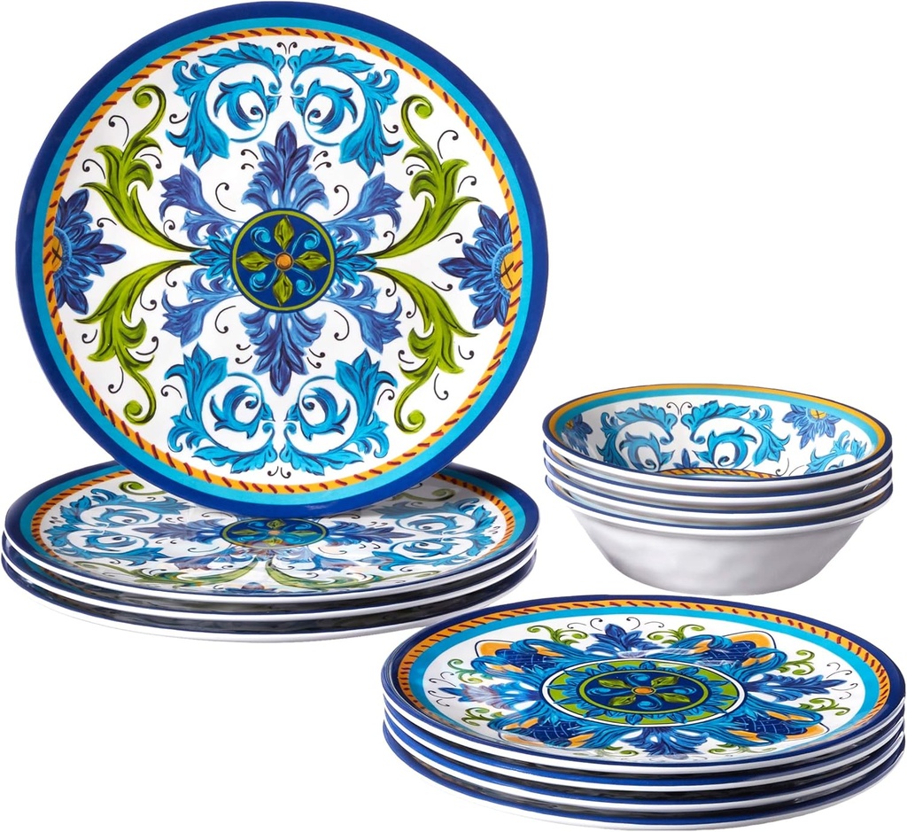 Certified International Luca Melamine 12 pc Dinnerware Set