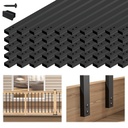 Muzata 50Pack 32'' Aluminum Deck Balusters Facemount Rectangular Railing Metal Spindles with Screws Stair Porch Staircase Deck Spindles for Wood and Composite Fencing WT34