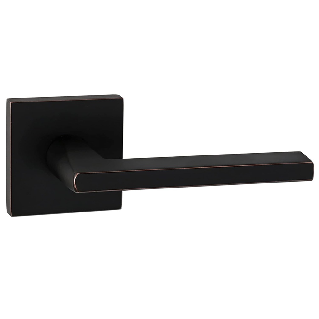 Delaney Hardware Bravura 333SC Tampa Lever Privacy Lockset with Modern Square Trim Reversible Adjustable Door Handle Lever for Bedroom/Bathroom, Oil Rubbed Bronze