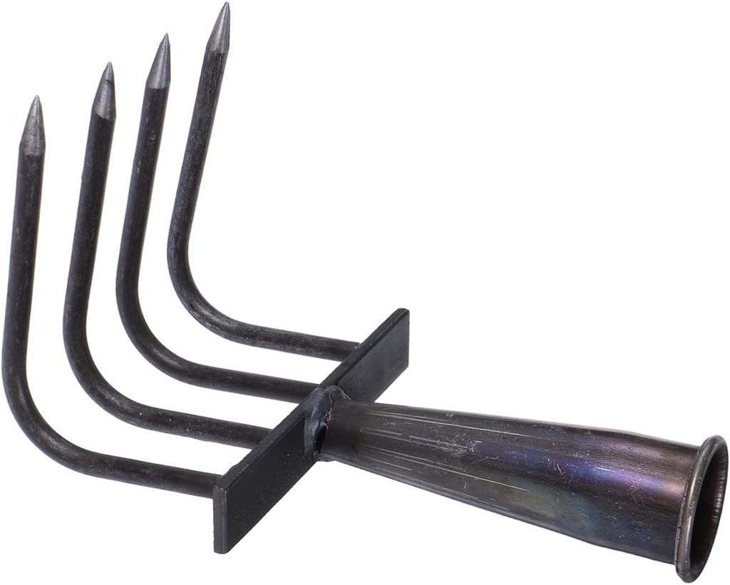 Heavy Duty Manganese Steel Garden Rake Head Replacement for Soil Loosening and Leaf Cleanup Ergonomic Curved Metal Rake for Efficient Lawn and Garden Maintenance