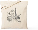 CafePress Cafe Paris Tote Bag Reusable Natural Beige Canvas Shopping Bag
