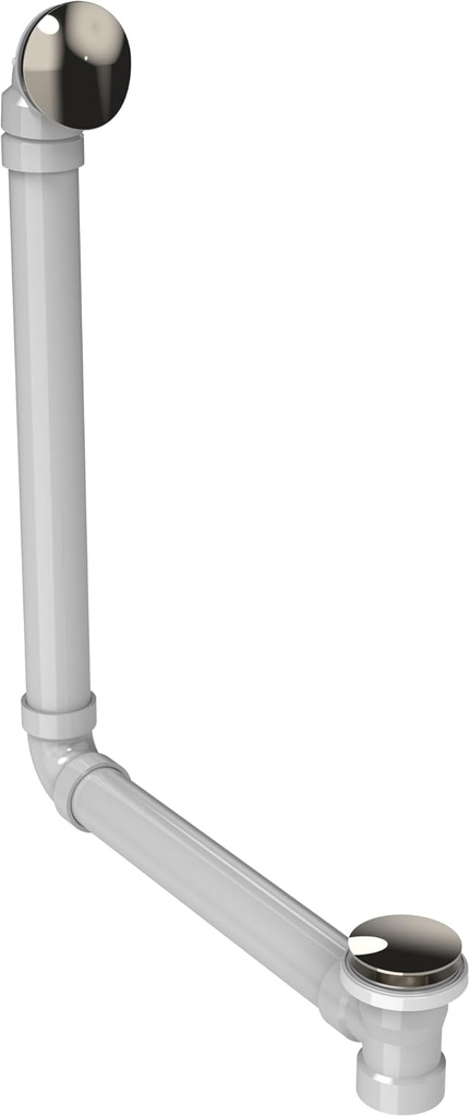 Jacuzzi Low-Profile Slip Cover Drain Kit, Matte Polished Nickel Finish, Manual Toe-Tap Operation, PVC Material, 26-Inch Length