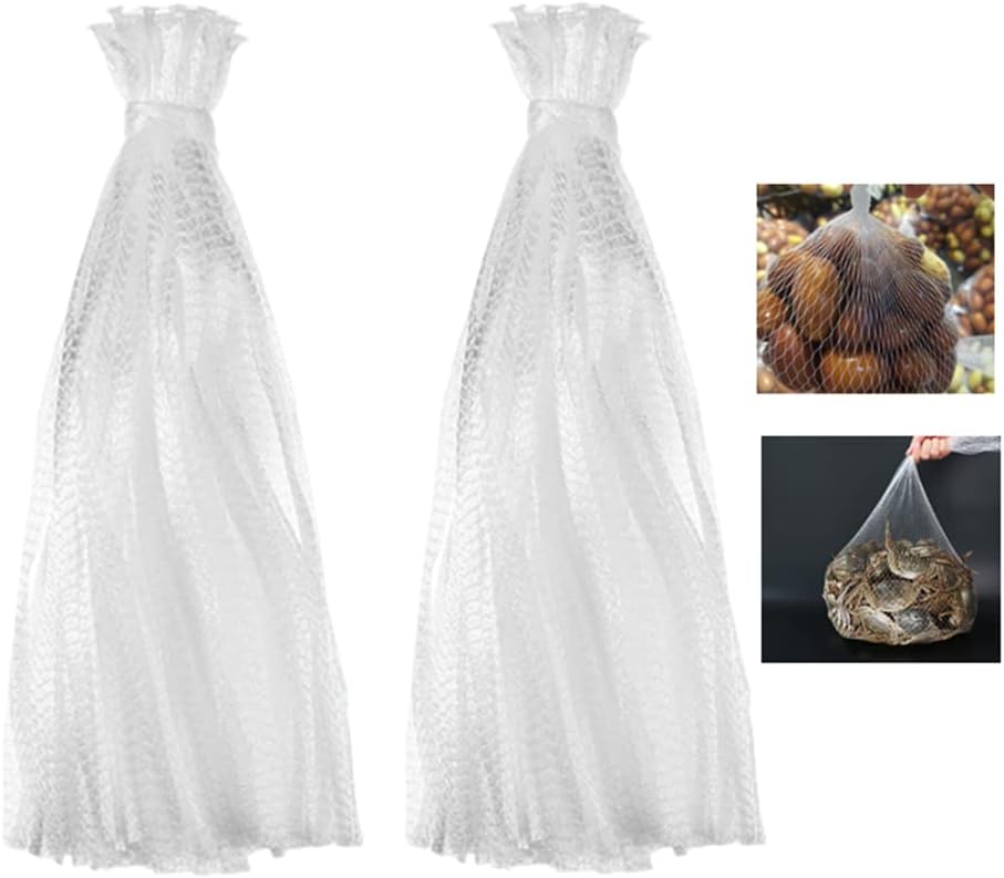 100 pieces nylon mesh net bags reusable mesh bags, Seafood Boiling Bags,Fruit and Vegetable Produce Packaging Net,24 Inch